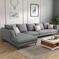 Gray 5-seat Square Arm Sectional Contemporary Fabric Slipcovered Sectional Clearhalo 'furn' 'furn_sectionals' 'Furniture' 'Living Room Furniture' 'Sectionals' 1200x1200_9821a67a-a173-4607-8b92-48b41faf9b27