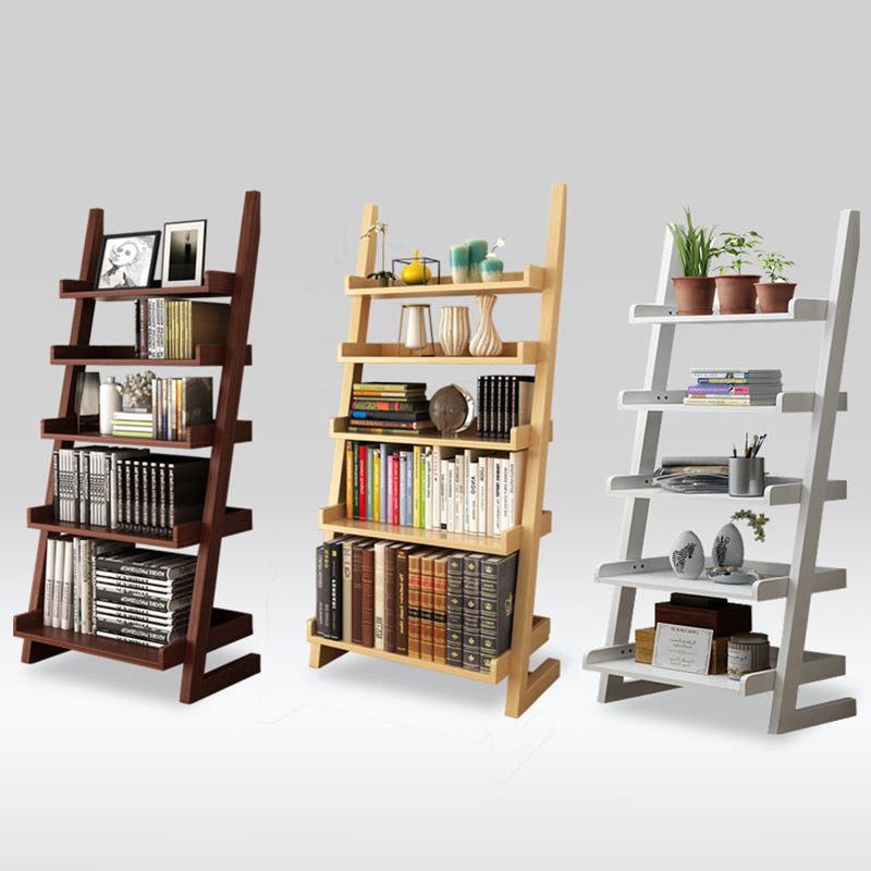 4-shelf Rubber Wood Ladder Bookshelf Modern Vertical Bookshelf for Home Clearhalo 'Bookcases' 'furn' 'furn_bookcases' 'Furniture' 'furniture_bookcases' 'kitchen' 'kitchen_bookcases' 'Living Room Furniture' 'Office Furniture' 1200x1200_98225005-8946-4127-874c-33962636f973