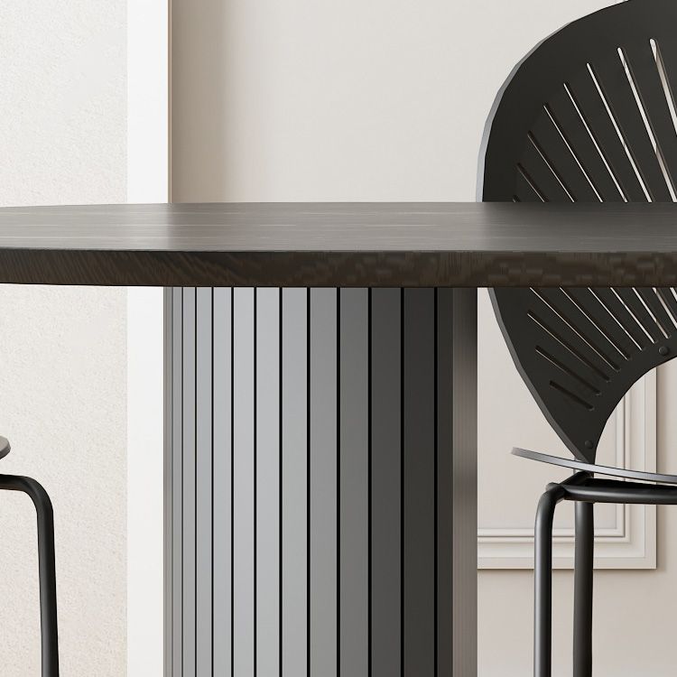 Modern Style Oval Dining Table Double Pedestal Dining Table with Black Legs Clearhalo ' dining_table' 'Dining Tables & Seating' 'Dining Tables' 'furn' 'furn_dining_table' 'Furniture' 'furniture_dining_table' 'Kitchen & Dining Furniture' 'kitchen&dining_furn' 'kitchen' 'kitchen_dining_table' 1200x1200_9823c280-35f9-4394-a7fd-861ba677907c