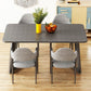 Standard Wood Dining Table with 2 Black Metallic Legs for Dining Furniture Clearhalo 'Dining Room Sets' 'Dining Tables & Seating' 'dining_room_set' 'furn' 'furn_dining_room_set' 'Furniture' 'furniture_dining_room_set' 'Kitchen & Dining Furniture' 'kitchen&dining_furn' 'kitchen' 1200x1200_98268918-3191-4005-9e22-cd5118214c3d