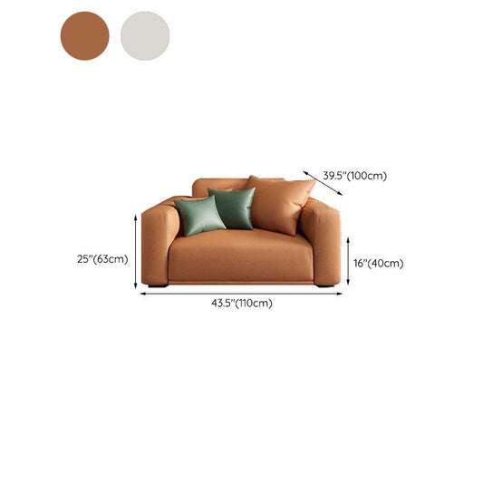 Modern Square Arm Standard Sofa Solid Wood Settee for Living Room