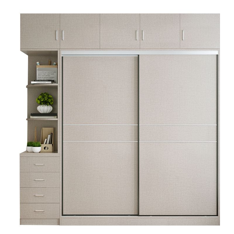Modern Artificial Wood Wardrobe Freestanding Wardrobe with Sliding Doors for Living Room Clearhalo 'Armoires & Wardrobes' 'armoires_wardrobes' 'Bedroom Furniture' 'furn' 'furn_armoires_wardrobes' 'Furniture' 1200x1200_9828ee95-3ec5-4617-9209-061d01f01e50