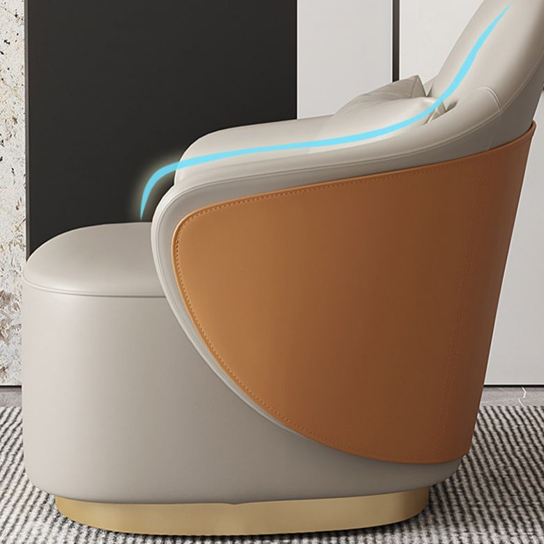 Chaise de bras encastrée 25,59 "bras en faux cuir de largeur inclus chaise avec oreiller en arrière