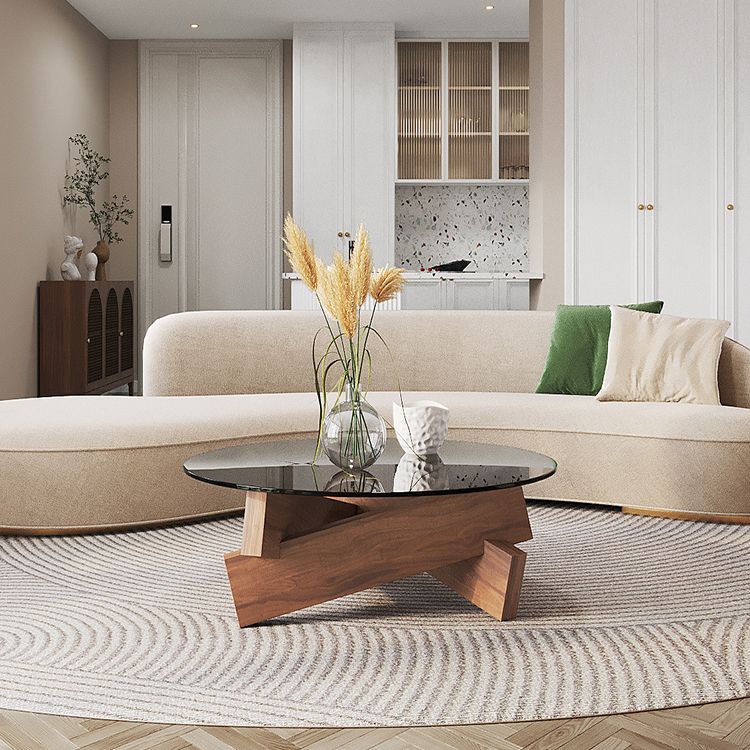 Contemporary Cross Legs Coffee Table 1 Single Wood Cocktail Table Clearhalo 'Coffee & Accent Tables' 'Coffee Tables' 'coffee_tables' 'furn' 'furn_coffee_tables' 'Furniture' 'furniture_coffee_tables' 'Living Room Furniture' 1200x1200_9829b528-832b-4015-9696-7b94dfe6b68e