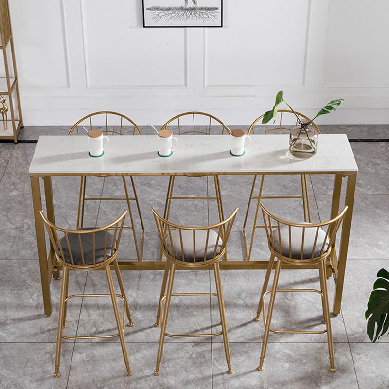 Glam 1/2/4/7-delige bartafelset Rechthoekige bartafel met metalen hoge krukken