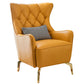 Glam Faux Leather Arms Included with Pillow Fixed Back Lounge Chair