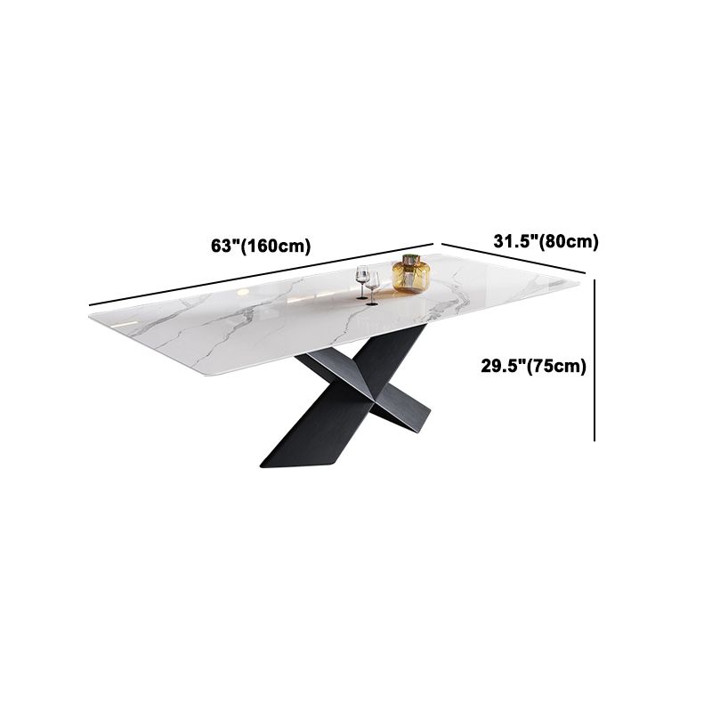 Set da pranzo rettangolare in pietra sinterizzata in stile moderno Set da pranzo da 1/4/5/7 pezzi