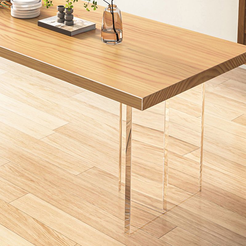 Juego de mesa de comedor acrílico moderno 1/2/5/7 PCS Set de muebles de comedor de madera natural