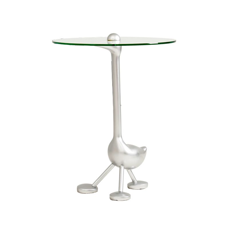 21" Wide Contemporary Corner Table Glass Clear Accent Side Table