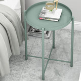 4 Legs Base Design Carbon Steel White/green/black/yellow Round Side Table