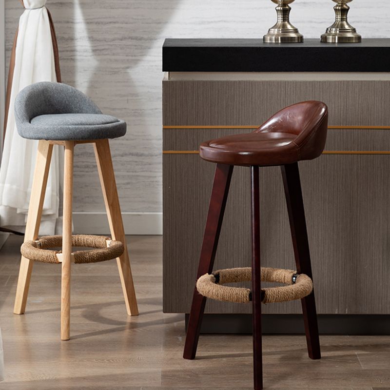 Scandinavia Style Bar-stool Round Seat Wooden Legs for Kitchen Bar Clearhalo 'Bar Furniture' 'Bar Stools' 'bar_stools' 'furn' 'furn_bar_stools' 'furniture_bar_stools' 'Kitchen & Dining Furniture' 'kitchen&dining_furn' 'kitchen' 'kitchen_furn' Furniture' 1200x1200_982d5114-b57c-473c-a247-d53ef5c058f7