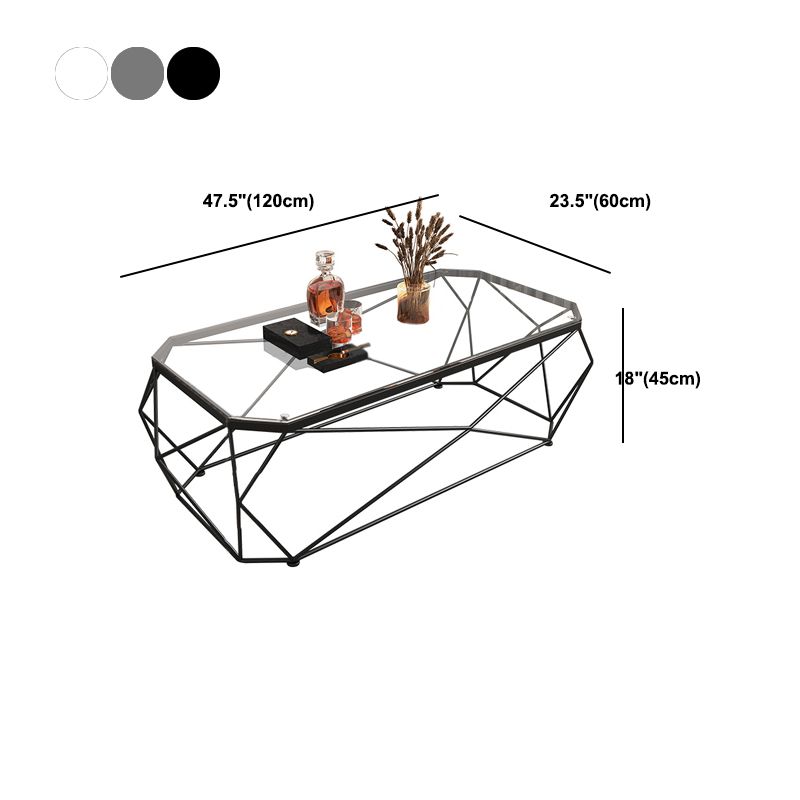 Tavolino moderno in telaio rettangolare in vetro tavolo da cocktail da caffè per soggiorno