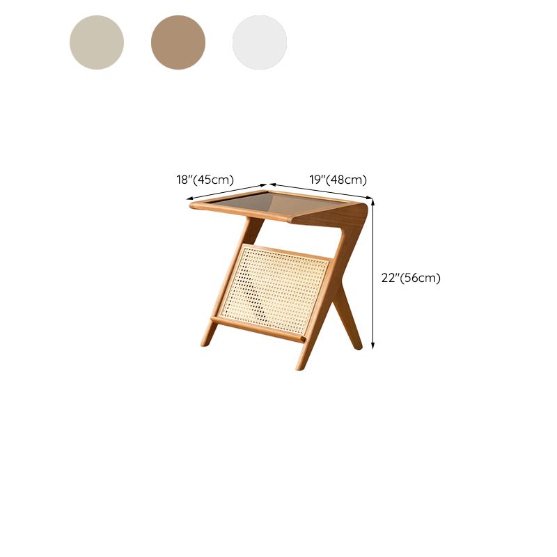 17" Wide Side Table Rectangular Accent Side Table with Storage