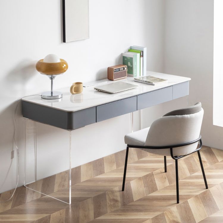 Scrivania per uffici in pietra a forma di rettangolare 2 gambe task desk per casa