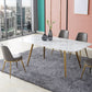 Designer Style Sintered Stone Top Dining Set Rectangle 1/4/5/7 Pieces Dinette Table Set