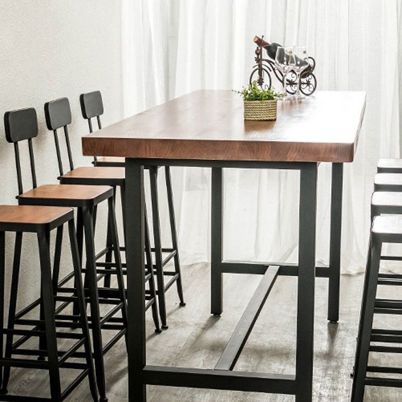 Industrial 1/2/9 Pieces Solid Wood Bar Table Set Rectangular Counter Set for Home Use Clearhalo 'Bar Furniture' 'furn' 'furn_home_bar_bar_sets' 'Furniture' 'Home Bars & Bar Sets' 'home_bar_bar_sets' 'Kitchen & Dining Furniture' 1200x1200_98328f1f-a7b3-458f-9b01-c0054af3562f