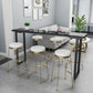 Faux marmeren tafel moderne bistro-bartafel met sledeonderstel