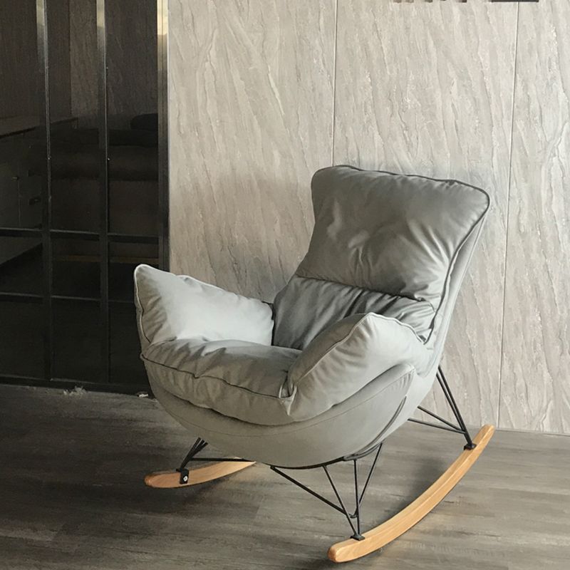 Sedia accento senza braccio contemporanea sedia in fico in pelle con schiena alta