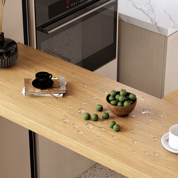 Mesa de comedor contemporánea de madera maciza, mesa de bar rectangular con base de almacenamiento