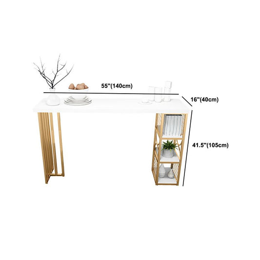 Glam 1/2/3/5 Pieces Bar Table Set Rectangle Bar Table with Metal High Stools for Kitchen Clearhalo 'Bar Furniture' 'furn' 'furn_home_bar_bar_sets' 'Furniture' 'Home Bars & Bar Sets' 'home_bar_bar_sets' 'Kitchen & Dining Furniture' 1200x1200_9835e80d-b4e4-4d89-b24f-730f54d07d19