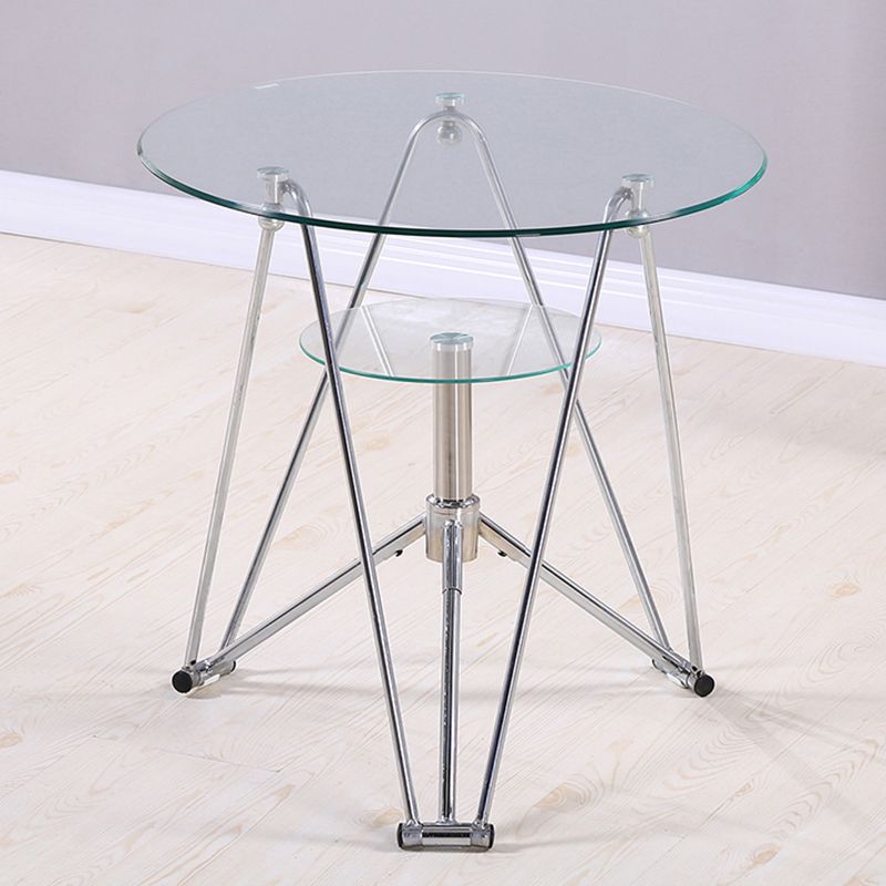 Modern Style Glass Kitchen Dining Table Round Table with Metal Base for Home Clearhalo ' dining_table' 'Dining Tables & Seating' 'Dining Tables' 'furn' 'furn_dining_table' 'Furniture' 'furniture_dining_table' 'Kitchen & Dining Furniture' 'kitchen&dining_furn' 'kitchen' 'kitchen_dining_table' 1200x1200_98365d9b-c0f7-4cd1-89d8-752507ce3def