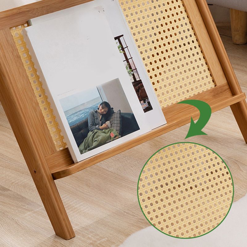 21.6" Tall Modern Rectangular Glass Top Side Table Wood Abstract End Table with Shelf Clearhalo 'Coffee & Accent Tables' 'End & Side Tables' 'end_side_tables' 'furn' 'furn_end_side_tables' 'Furniture' 'Living Room Furniture' 1200x1200_98376577-7b48-497c-b757-b7fd6e8f73d0