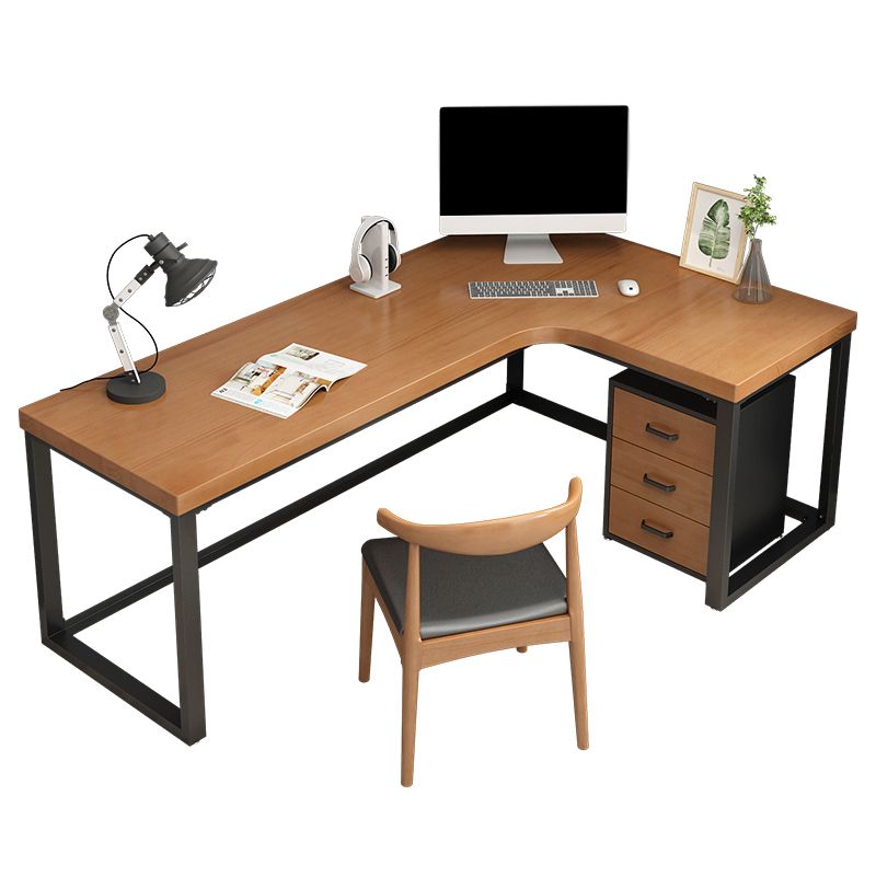 L-Shaped Modern Study Table Fixed Writing Table of Pinewood Solid Wood without Cabinet Clearhalo 'Furniture' 'furniture_office_desk' 'Office Desks' 'Office Furniture' 'office_desk' 1200x1200_9837f4e7-e8a2-406b-bafd-c39051d46ac9