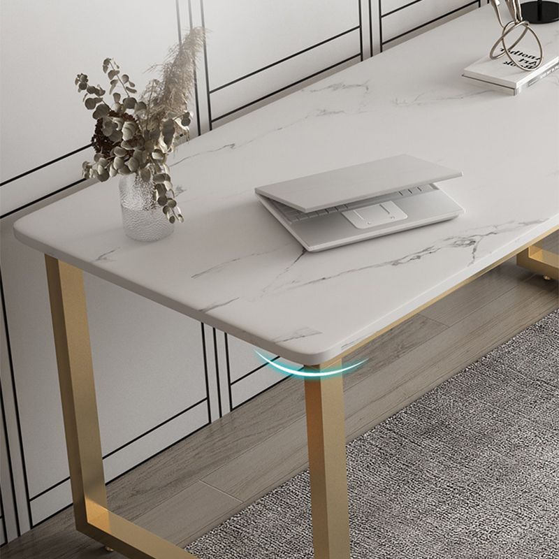 Bureau de bureau d'écriture rectangulaire Glam Bureau avec des jambes en métal