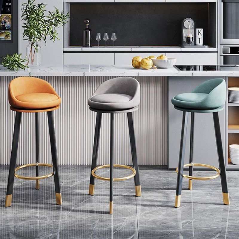 Scandinavian Swivel Upholstered Counter Height Stool Matte Finish Restaurant Barstool Clearhalo 'Bar Furniture' 'Bar Stools' 'bar_stools' 'furn' 'furn_bar_stools' 'Furniture' 'furniture_bar_stools' 'Kitchen & Dining Furniture' 1200x1200_9838d24f-4bd1-4302-98e6-05c6c974cd2a
