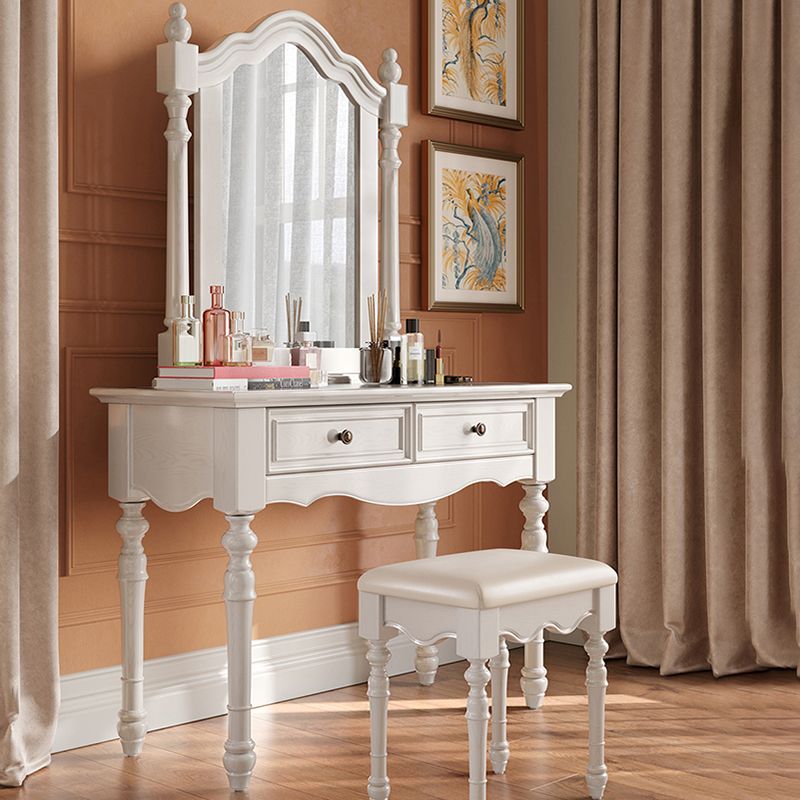 French Country Make-up Vanity Wooden Dressing Table with Drawer Clearhalo 'Bedroom Furniture' 'furn' 'furn_makeup_vanities' 'Furniture' 'Makeup Vanities' 'makeup_vanities' 1200x1200_9839c42d-9aef-42a2-9dd6-644758b24c13