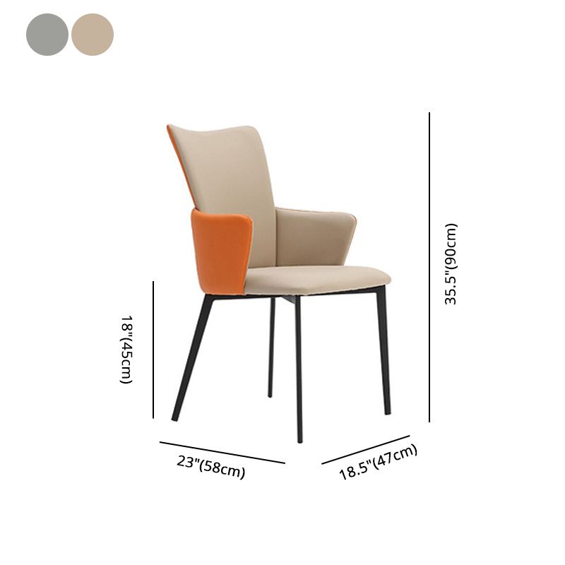Modern Metal Dining Room Chair Faux Leather Dining Chairs for Restaurant Use Clearhalo ' kitchen&dining_furn' 'Dining Chairs' 'Dining Tables & Seating' 'dining_chair' 'furn' 'furn_dining_chair' 'Furniture' 'furniture_dining_chair' 'Kitchen & Dining Furniture' 'kitchen' 1200x1200_983c4437-e9bd-4cf4-8ee8-313456cf510e