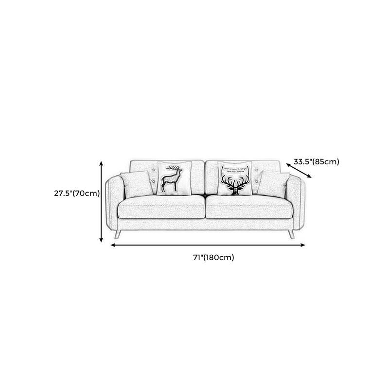 Modern Grey Fabric/Faux Leather Standard Sofa Square Arm Tufted Sofa Clearhalo 'furn' 'furn_sofas' 'Furniture' 'furniture_sofas' 'kitchen' 'kitchen_sofas' 'Living Room Furniture' 'Sofa' 'sofas' 1200x1200_983c48c5-be1f-4aea-b104-61787cc95f29