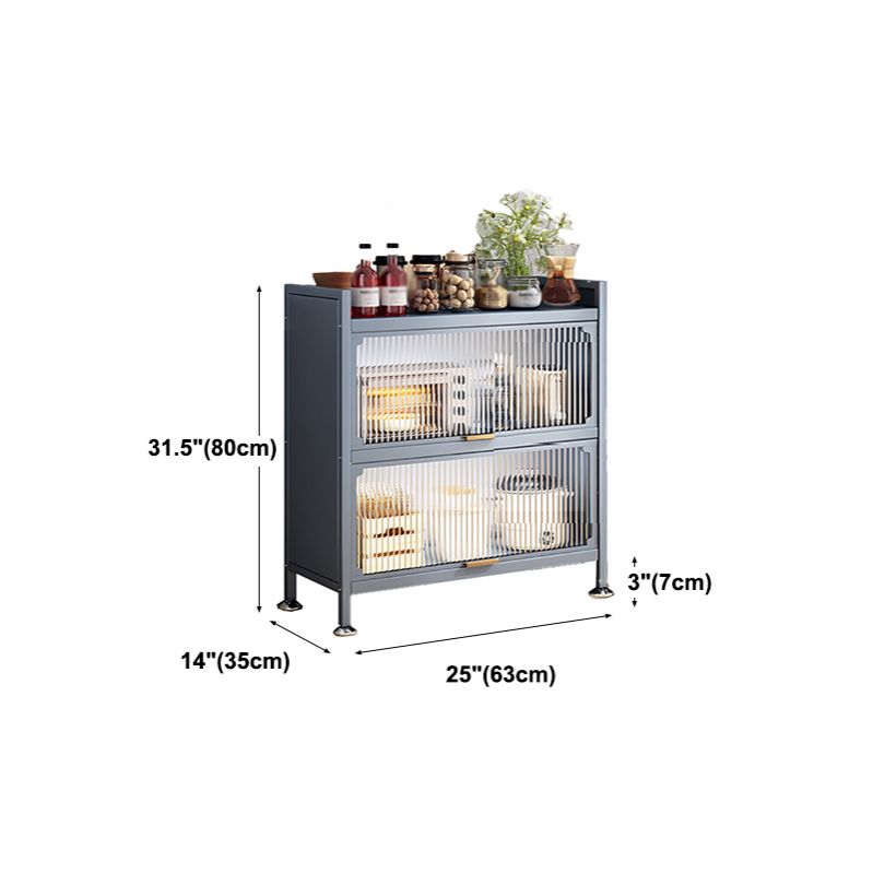 Modern Style Kitchen Server Glass Doors Metal Frame Server for Living Room Clearhalo 'buffet_sideboard' 'Buffets & Sideboards' 'furn' 'furn_buffet_sideboard' 'Furniture' 'furniture_buffet_sideboard' 'Kitchen & Dining Furniture' 1200x1200_983cb00c-ce38-4d51-98a1-3dab5fdf1936
