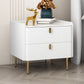 Glam Glam 2 Drawer Stone Stone Top Boing Mots en bois massif Comprend la table de chevet de lit
