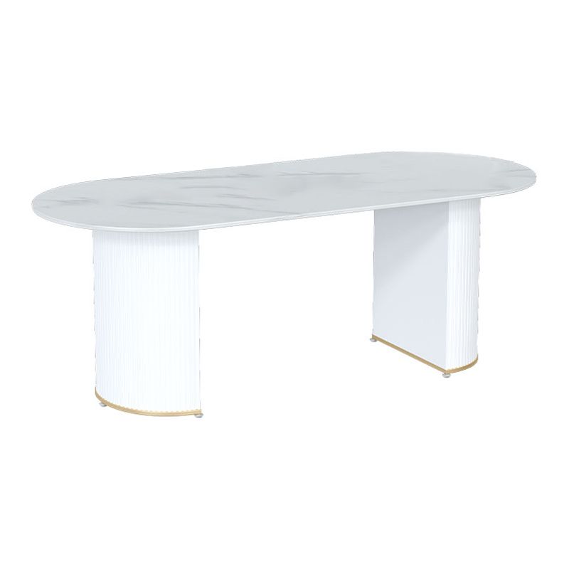 Metal Modern Oval Dining Table Sintered Stone Indoor Table for Dining Room and Kitchen Clearhalo ' dining_table' 'Dining Tables & Seating' 'Dining Tables' 'furn' 'furn_dining_table' 'Furniture' 'furniture_dining_table' 'Kitchen & Dining Furniture' 'kitchen&dining_furn' 'kitchen' 'kitchen_dining_table' 1200x1200_983d82bc-d02c-457a-bd0f-6ed525cd8a55