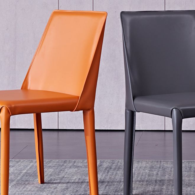 Modern Leather Indoor-Outdoor Room Side Chairs Solid Back Chair Clearhalo ' kitchen&dining_furn' 'Dining Chairs' 'Dining Tables & Seating' 'dining_chair' 'furn' 'furn_dining_chair' 'Furniture' 'furniture_dining_chair' 'Kitchen & Dining Furniture' 'kitchen' 1200x1200_983f013f-5f89-4514-bd39-8ae477383d92