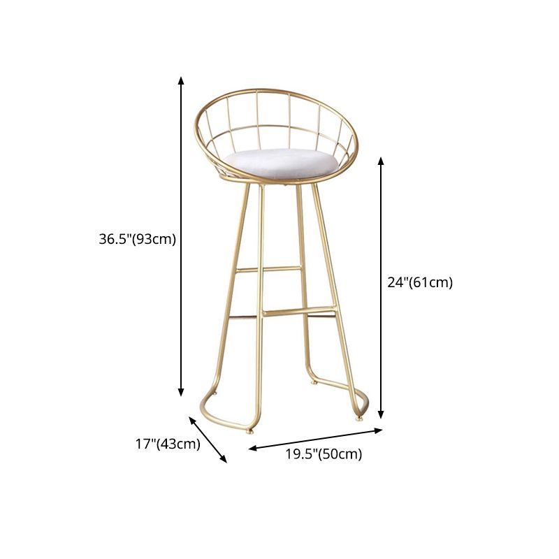Scandinavian Bar and Counter Stool Low Back Stool with Sled Base in Gold Clearhalo 'Bar Furniture' 'Bar Stools' 'bar_stools' 'Furniture' 'furniture_bar_stools' 'Kitchen & Dining Furniture' 1200x1200_983fac01-5441-47b5-868a-5bcf4c95a274