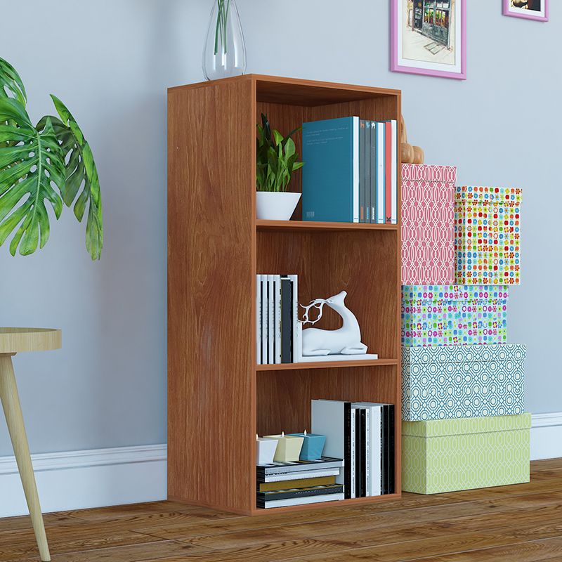 Moderne verticale gesloten achterste plank boekenkast hoek Engineered houten boekplank voor thuis