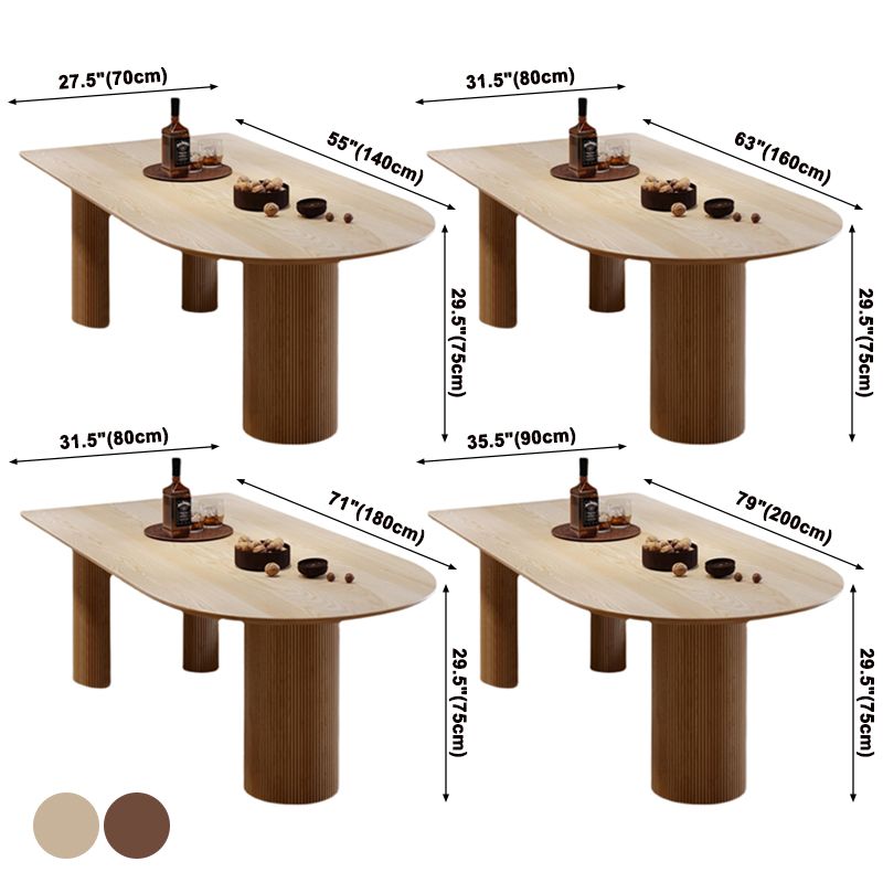 Contemporary Dining Table Pine Solid Wood Table with 3 Legs for Dining Clearhalo ' dining_table' 'Dining Tables & Seating' 'Dining Tables' 'Furniture' 'furniture_dining_table' 'Kitchen & Dining Furniture' 'kitchen&dining_furn' 'kitchen' 'kitchen_dining_table' 1200x1200_98419640-0c0f-4d49-a427-58ecb5a785ff