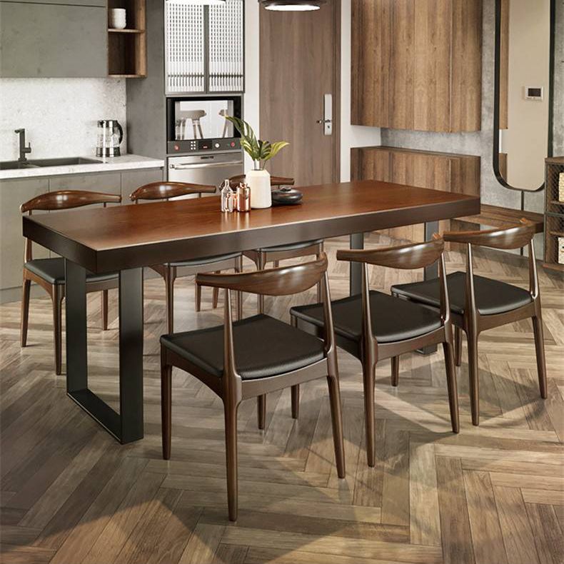 Industrial Solid Wood Furniture 1/4/5/7 Pcs Standard Height Dining Room Table Set Clearhalo 'Dining Room Sets' 'Dining Tables & Seating' 'dining_room_set' 'furn' 'furn_dining_room_set' 'Furniture' 'Kitchen & Dining Furniture' 1200x1200_9843e91e-6d57-4ae4-bc9e-693ca9c74cd2