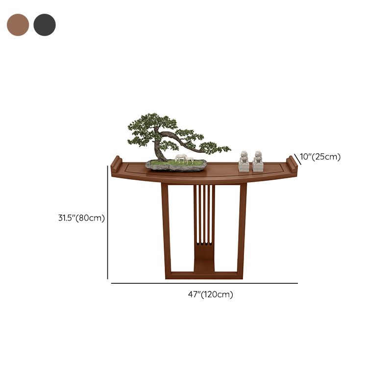 Tabella della console contemporanea a forma di forma libera da divano di divano console in legno nero/marrone