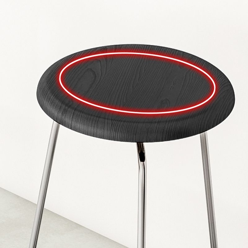 Modern Armless Backless Counter Stool Oak Wood Bar Stool with  Pedal for Cafe