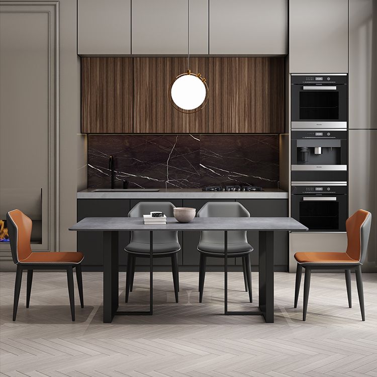 Simplicity Style Table Sintered Stone Rectangle Double Pedestal Base Dining Table for Home Clearhalo ' dining_table' 'Dining Tables & Seating' 'Dining Tables' 'furn' 'furn_dining_table' 'Furniture' 'furniture_dining_table' 'Kitchen & Dining Furniture' 'kitchen&dining_furn' 'kitchen' 'kitchen_dining_table' 1200x1200_98476b3f-a1d4-462e-816c-1c6f55887fcc