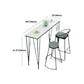 Mesa de comedor con tapa de piedra, mesa de comedor industrial con 4 patas negras