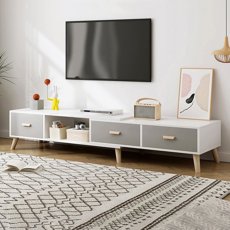 Engineered Wood TV Media Console met laden Scandinavische tv -standaard