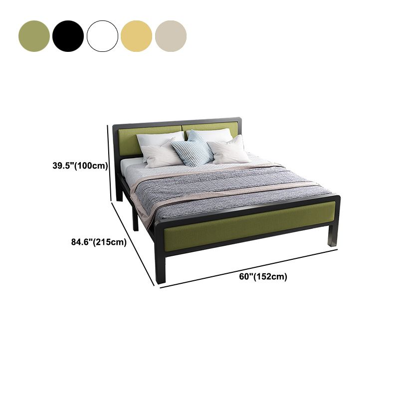 Contemporary Low Profile Panel Bed Upholstered Standard Bed in Black