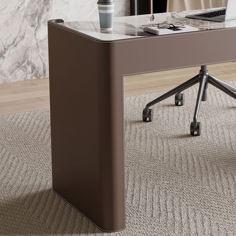 Glam Stone Office Desk 3-Drawers 29,92 "großer Schreibtisch mit Schlittenbasis