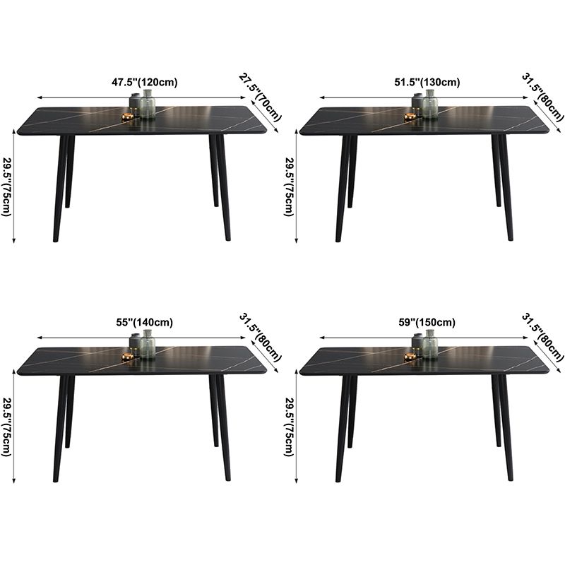 Dining Room Contemporary Sintered Stone Dining Table Rectangular Table with Metallic Base Clearhalo ' dining_table' 'Dining Tables & Seating' 'Dining Tables' 'furn' 'furn_dining_table' 'Furniture' 'furniture_dining_table' 'Kitchen & Dining Furniture' 'kitchen&dining_furn' 'kitchen' 'kitchen_dining_table' 1200x1200_984aa181-5080-4b52-a48c-d65a2a91221b