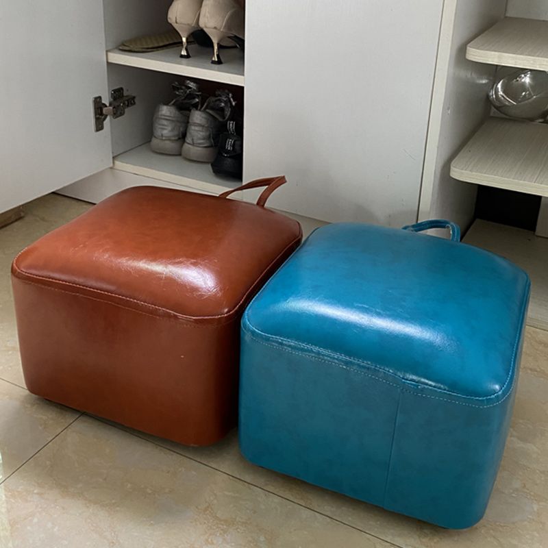 Square Pouf Portable Pure Color Faux Leather Stain Resistant Pouf Ottoman Clearhalo 'furn' 'furn_ottomans_poufs' 'Furniture' 'Living Room Furniture' 'Ottomans & Poufs' 'ottomans_poufs' 1200x1200_984af00a-c093-4950-a626-d20a1dbb01fa