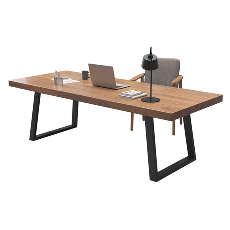 Rectangle Industrial Dining Table Wood Color Fixed Table with Pinewood Solid Wood Clearhalo ' dining_table' 'Dining Tables & Seating' 'Dining Tables' 'furn' 'furn_dining_table' 'Furniture' 'furniture_dining_table' 'Kitchen & Dining Furniture' 'kitchen&dining_furn' 'kitchen' 'kitchen_dining_table' 1200x1200_984bc2f9-f4c5-4b48-87c4-c8e0f426d4b5